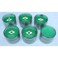 Lot of 6 Bath & Body Works Merry Mistletoe mini small candles glass green   223103498339